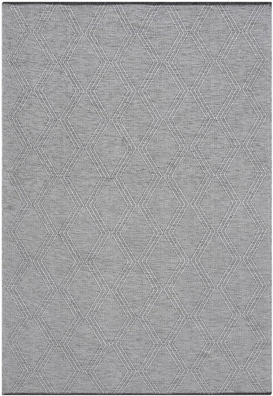 LUXE WEAVERS Modern Farmhouse Gray 9x12 Washable Area Rug, Anti-Slip Diamond Pattern Carpet