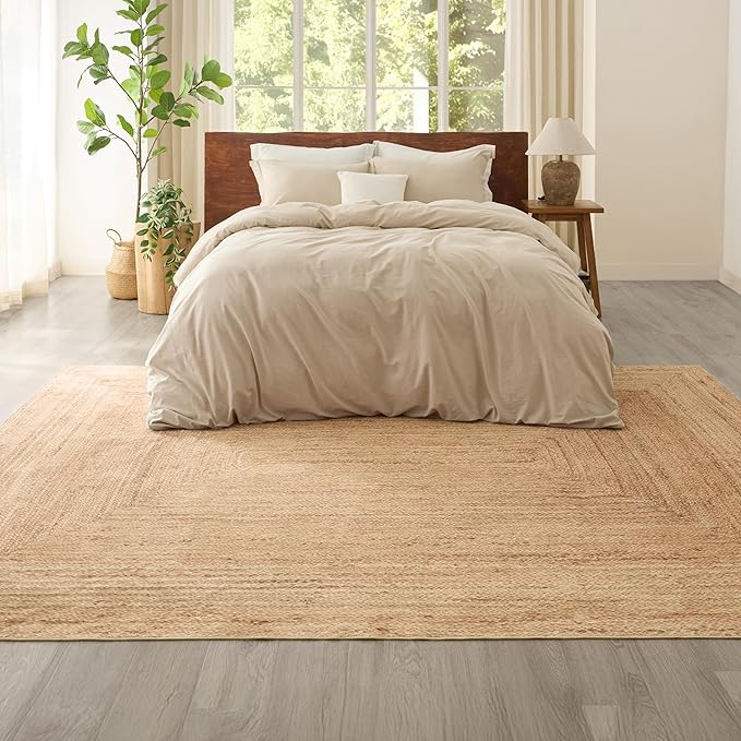 Bedsure 3x5 Printed Jute Rug for Living Room, Machine Washable Rugs, Jute-Look Rug, Non-Slip Backing, Non-Shedding