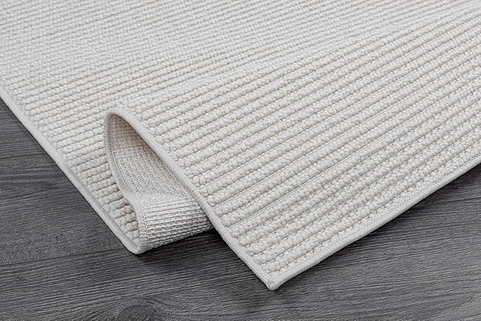 Beverly Rug Micro Loop Area Rug White 5x7 Modern Luxury Soft Trellis Geometric Durable Indoor Area Rugs for Living Dining Room Office Stain Resistant Non Shedding Casual Indoor Carpet White 5 x 7