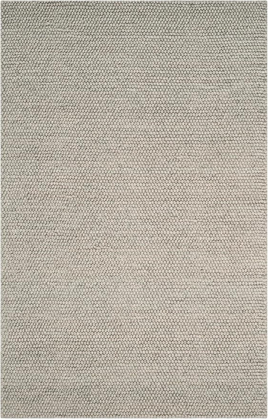 Safavieh Area Rug 6x8 - Natura Collection - Silver, Handmade Wool Blend, Textured Design, Ideal for Living Room, Bedroom, Dining Space (NAT620C)