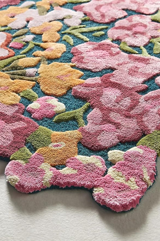 Cassia Wool Viscose Area Rug - 8’ x 10' – Handmade Wool Area Rugs –Multi – Rugs for Living Room, Bedroom – Anti-Skid – Carpets with Non-Slip Natural Backing with 100% Cotton