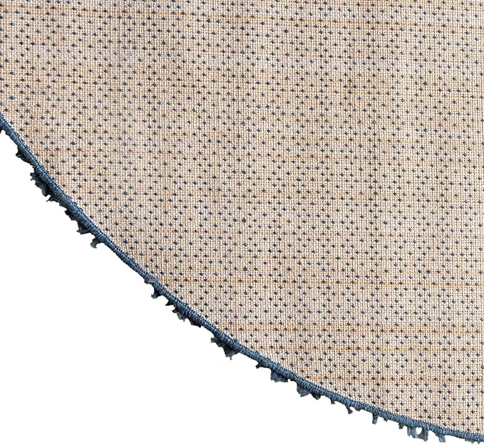 Unique Loom Davos Shag Collection Area Rug - Solid (10' Round, Marine Blue)