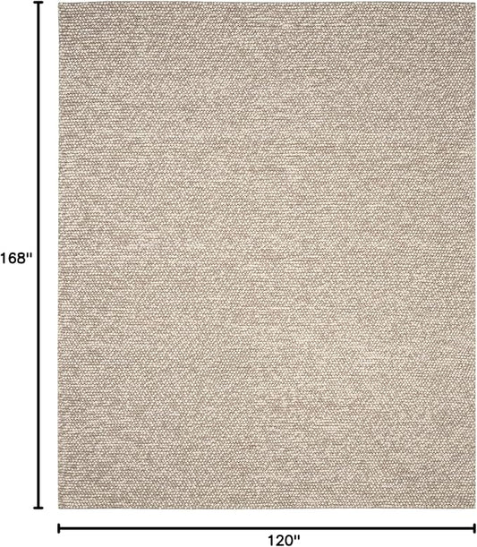 SAFAVIEH Area Rug 10x14 - Natura Collection - Large - Beige, Handmade Wool Blend, Textured Design, Ideal for Living Room, Bedroom, Dining Space (NAT620B)