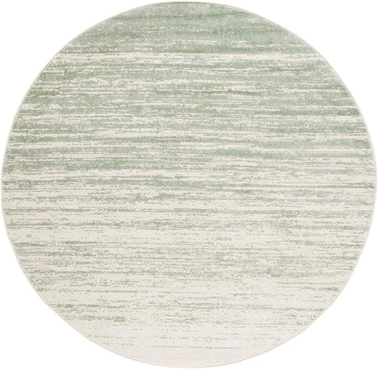 SAFAVIEH Adirondack Collection Area Rug - 3' Round, Sage & Ivory, Modern Ombre Design, Non Shedding & Easy to Clean, Ideal for Living Room, Bedroom, Office, Dining Space (ADR113X)