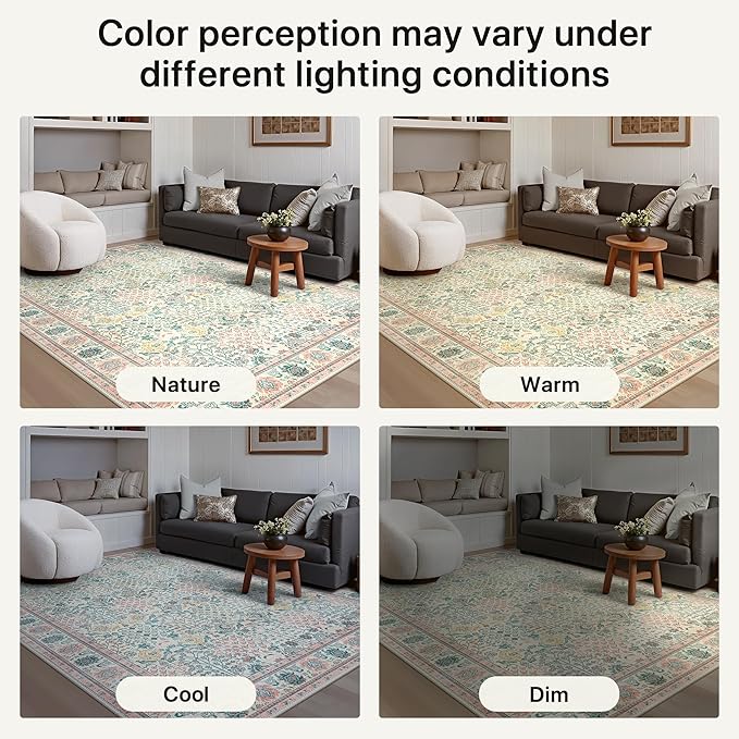 Bavni 2'6''x6 Rug Runners for Hallways, Washable Runner Rug Non Slip, Vintage Floral Print Style Rugs for Bedroom-Lightweight Low Pile Carpet for Hallways Bathroom, Pink