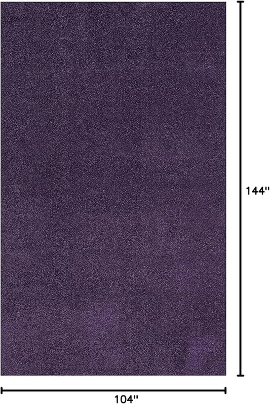 Eyely UES100N-9 Supersoft Haze Solid Low-Pile Indoor Area Rug Casual;Contemporary;Solid;Traditional, Bedroom, Kitchen, Living Room, Easy-Cleaning, Non-Shedding, 9 X 12, Purple