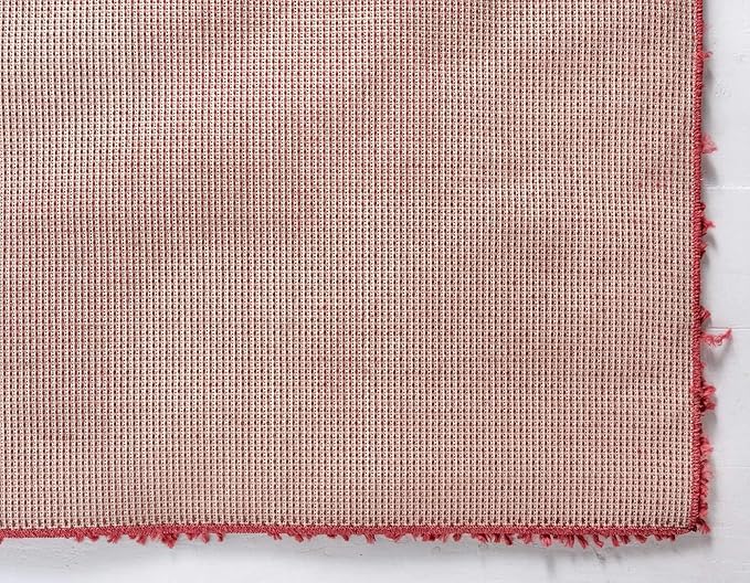Unique Loom Davos Shag Collection Area Rug - Solid (9' x 12' Rectangle, Poppy)