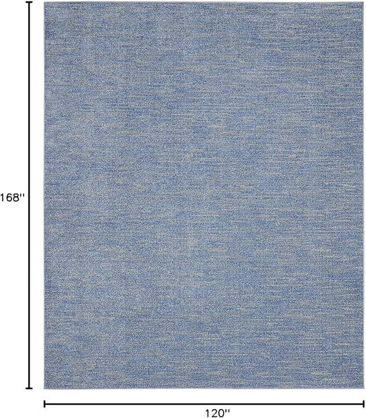 Nourison Home Nourison Essentials Blue Grey 10' x 14' Area Rug - Easy Clean, Non Shedding, Bed Room, Living Room, Dining Room, Kitchen (10' x 14')