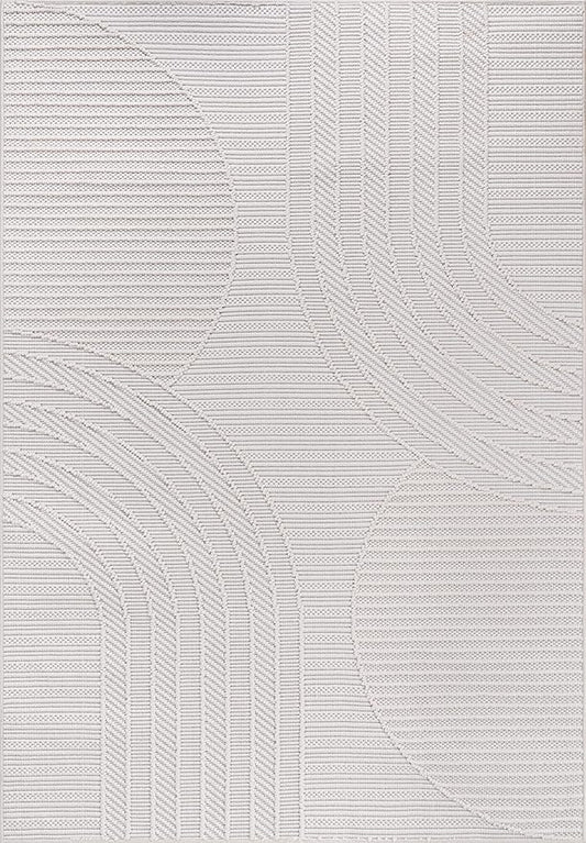 CAMILSON Micro Loop Rug 8x10 Modern Luxury Geometric Arch Area Rugs Soft High and Low Pile Stain Resistant Easy-Cleaning Non-Shedding for Living Room Indoor Carpet (8 x 10 / White)