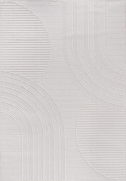 CAMILSON Micro Loop Rug 10x14 Modern Luxury Geometric Arch Large Area Rugs Soft High and Low Pile Stain Resistant Easy-Cleaning Non-Shedding for Living Room Indoor Carpet (10 x 14 / White)