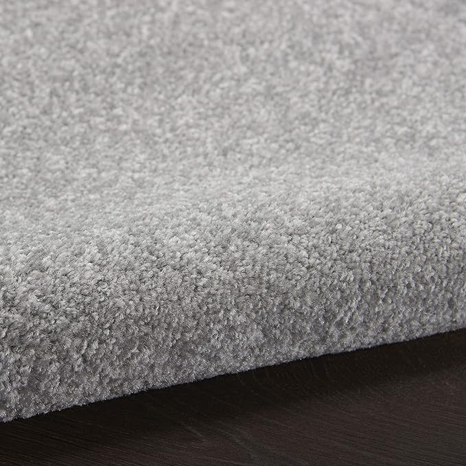 Nourison Home Nourison Essentials Silver Grey 8' x Round Area Rug - Easy Clean, Non Shedding, Bed Room, Living Room, Dining Room, Kitchen (8' x Round)