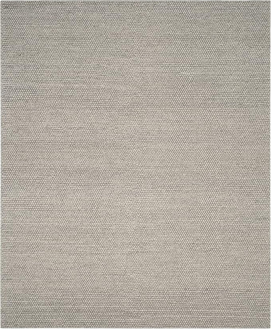 SAFAVIEH Area Rug 11x15 - Natura Collection - Large - Silver, Handmade Wool Blend, Textured Design, Ideal for Living Room, Bedroom, Dining Space (NAT620C)