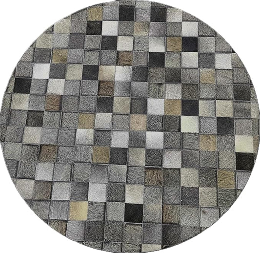 Round Area Rug – Soft Modern Carpet for Living Room, Bedroom, Entryway – Non-Slip Durable Floor Mat for Home Décor (Grey_5X5)