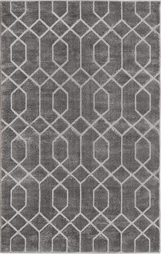 Marilyn Monroe Glam Collection Area Rug - Trellis (3' 3" x 5' 3" Rectangle, Gray Silver/ Silver)
