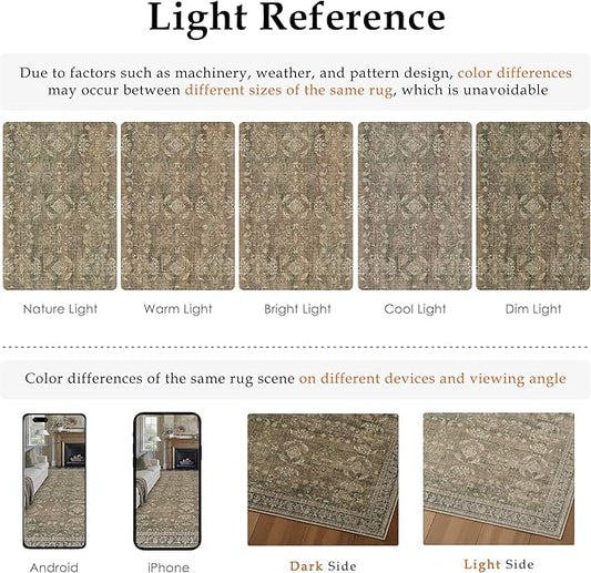 3x10 Brown Area Rug Runners for Hallways Washable Vintage Distressed Carpet Low Pile Non Slip Indoor Retro Soft Long Accent Rug Bedroom Kitchen Bathroom Laundry Dining Living Room