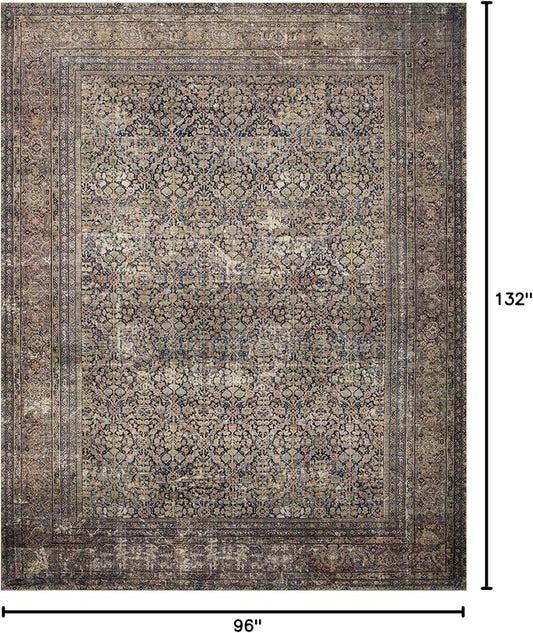 Loloi Amber Lewis Morgan Collection MOG-03 Denim/Multi 8'-3" x 11'-3" 38" Thick Area Rug feat. CloudPile, Neutral, Room Décor, Vintage Inspired, Livingroom, Bedroom, Dining Area