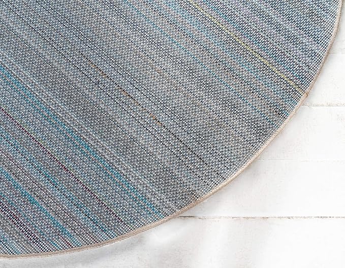 Unique Loom Solo Collection Area Rug - Calabasas (6' 1" Round, Ivory)