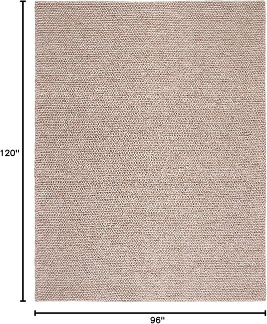 SAFAVIEH Area Rug 8x10 - Natura Collection - Large - Brown, Handmade Wool Blend, Textured Design, Ideal for Living Room, Bedroom, Dining Space (NAT620T)