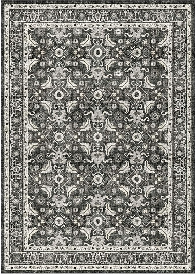 WITSHOCK Living Room Area Rugs 5x7: Soft Non-Slip Backing Washable Rugs Vintage Large Carpet for Bedroom Office Dining Room Kitchen Stain Resistant Home Decor Rug