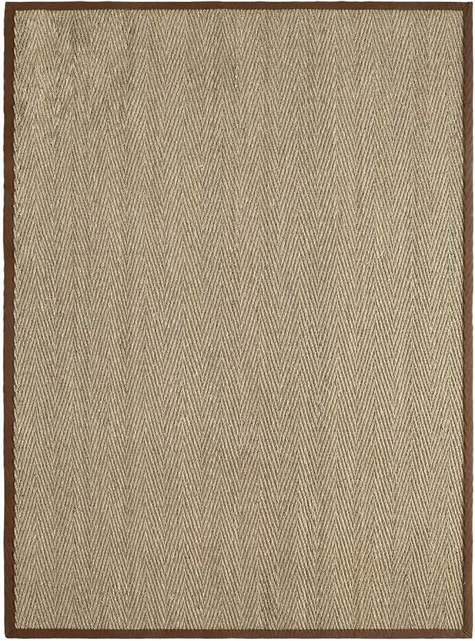 DEXI Area Rug Natural Fiber 6x9, Braided Woven Seagrass Rugs No Shed, Large Soft Neutral Rustic Carpet Mat for Indoor Entryway Outdoor Patio Dining Living Room Bedroom Farmhouse, Natural