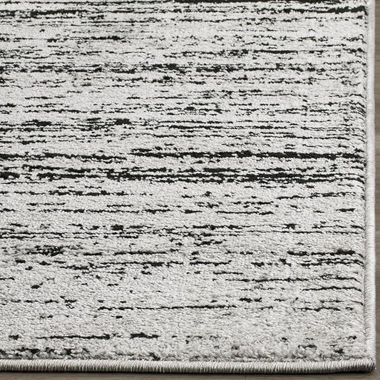 SAFAVIEH Adirondack Collection Area Rug - 10' Square, Silver & Black, Modern Ombre Design, Non Shedding & Easy to Clean, Ideal for Living Room, Bedroom, Office, Dining Space (ADR113A)