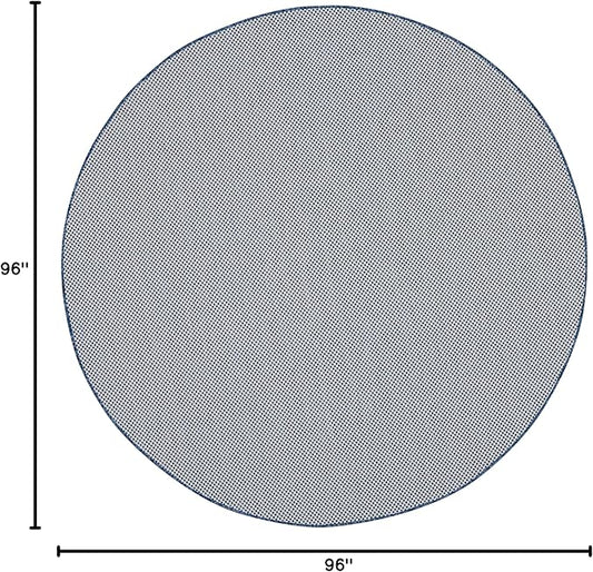 Nourison Home Courtyard Ivory Blue 8' x Round Area Rug - Easy Clean, Non Shedding, Bed Room, Living Room, Dining Room, Kitchen (8' x Round)