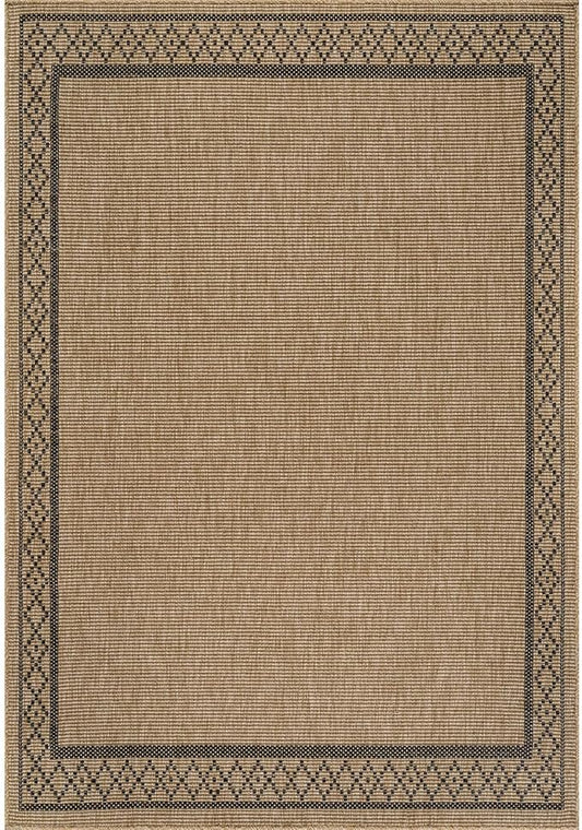 Easy Jute Rugs 6x9 Frame Natural Color Living Room Indoor Outdoor Area Rug for Patio and Kitchen Rug High Traffic Washable Easy to Clean Solid Boho Woven Design Carpet (6 x 9)