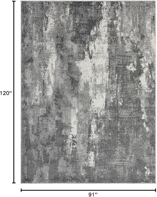 LUXE WEAVERS Euston Collection 7681 Dark Grey 8x10 Modern Abstract Area Rug