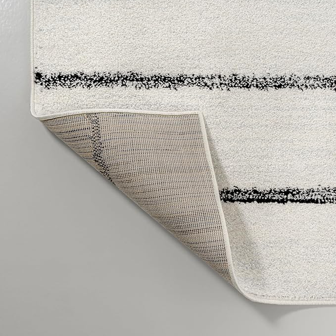 JONATHAN Y Williamsburg Minimalist Stripe Cream/Black Indoor Area Rug, 5x8, Contemporary, Modern, Easy-Cleaning for Living Room, Bedroom, Kitchen, Pet Friendly, Non-Shedding (MOH201D-5)