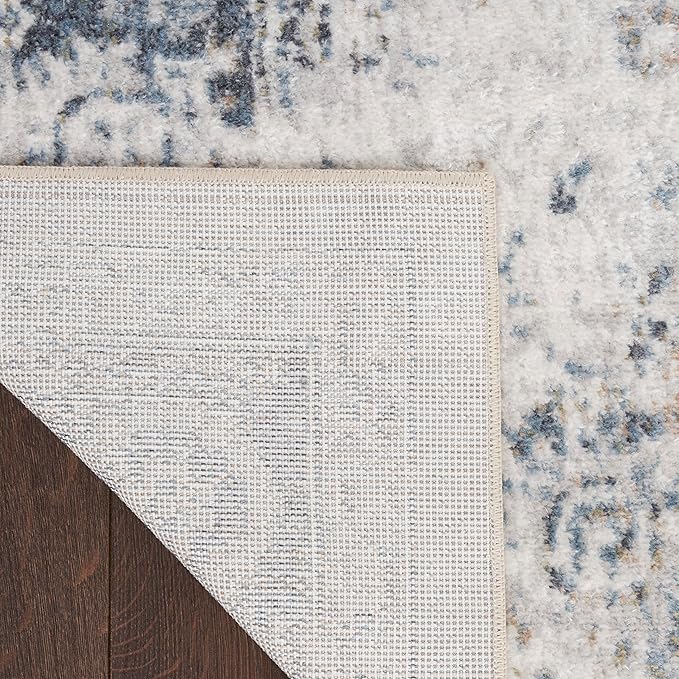 Nourison Home Astra Machine Washable Ivory Blue 7'10" x 10' Area Rug - Easy Clean, Non Shedding, Bed Room, Living Room, Dining Room, Kitchen (8' x 10')
