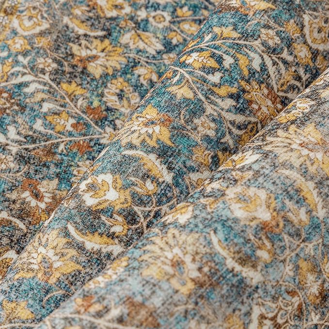 Entryway Area Rug 2x3 Washable Vintage Carpet Non Slip Indoor Kitchen Door Mat Retro Traditional Entrance Accent Throw Small Rug Brick Red for Bathroom Office Bedroom Dining Living Room