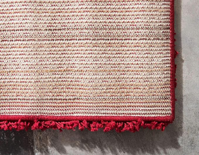 Unique Loom Solid Shag Collection Area Rug (2' 2" x 3' 1" Rectangle, Cherry Red)