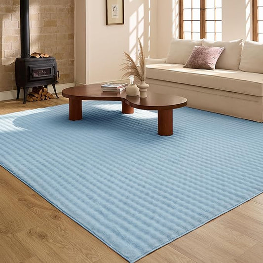 Bedsure 5x7 Fluffy Area Rugs for Living Room, Machine Washable Rugs, Non-Slip Backing, Non-Shedding, Pet Friendly Throw Rug for Bedroom Dining Room, Rug for Kids Room, Celestial Blue
