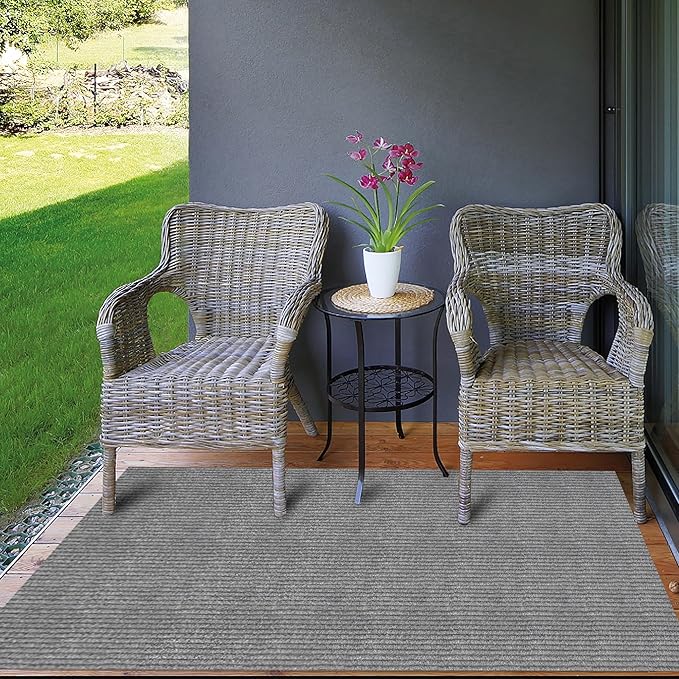 Ottomanson 2' x 6' Hallway Runner with Scraper Pile - Extra Durable Non-Slip Rug Mat for Indoor & Outdoor Use - Ideal for Kitchen, Entryway, Patio & Garage - High-Traffic Carpet, Gray