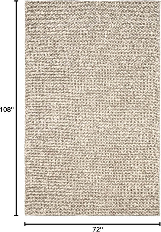 SAFAVIEH Area Rug 6x9 - Natura Collection - Beige, Handmade Wool Blend, Textured Design, Ideal for Living Room, Bedroom, Dining Space (NAT620B)