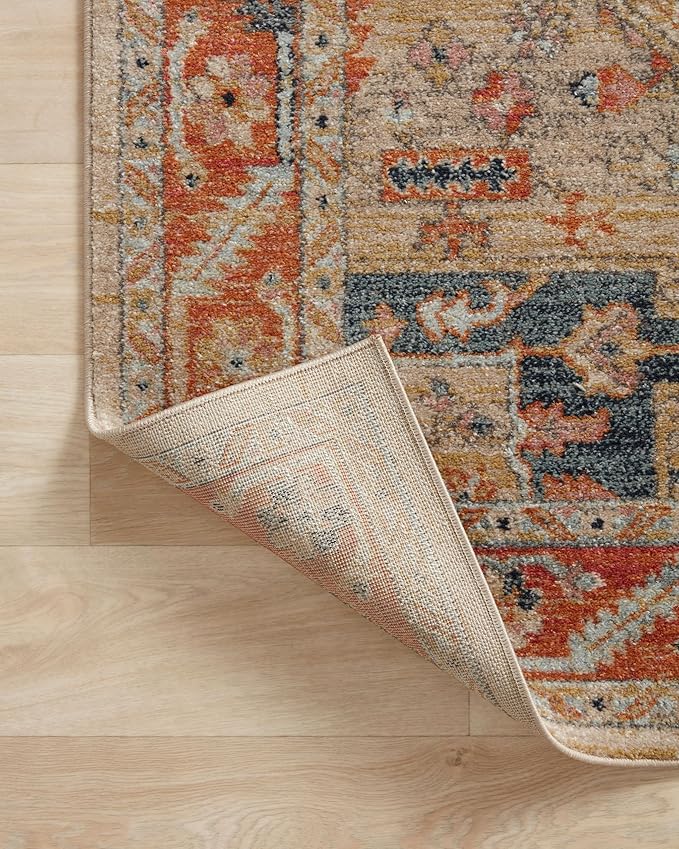 Loloi Jocelyn Collection JOC-01 Sand/Multi 6'-7" x 9'-7" .38" Thick Area Rug