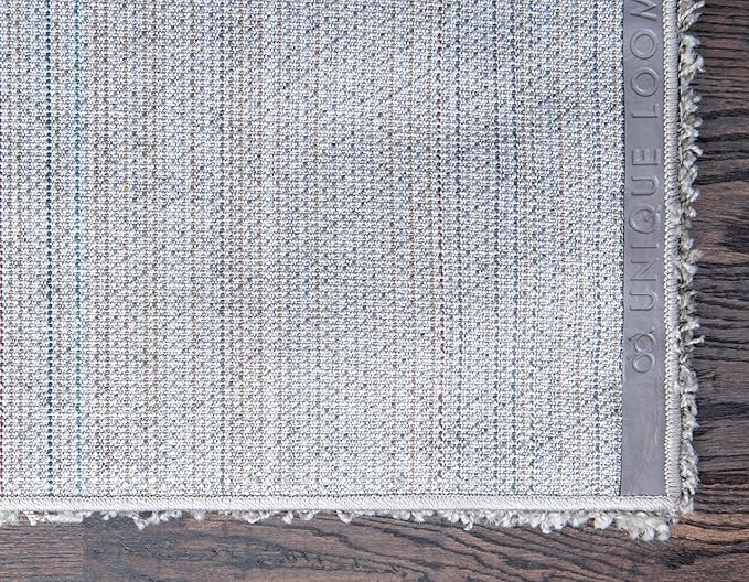 Unique Loom Solid Shag Collection Area Rug (8' x 11' Rectangle Cloud Gray)