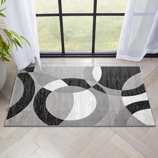 Well Woven Dulcet Bingo Grey Modern Geometric 2'7" x 3'11" Area Rug