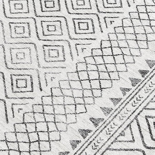 ReaLife Rugs Machine Washable Area Rug - Living Room Bedroom Bathroom Kitchen Entryway Office - Padded Low Pile Stain Resistant Premium - Boho Farmhouse Vintage - Aria - Ivory 5' x 7'