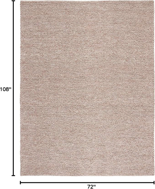 SAFAVIEH Area Rug 6x9 - Natura Collection - Brown, Handmade Wool Blend, Textured Design, Ideal for Living Room, Bedroom, Dining Space (NAT620T)