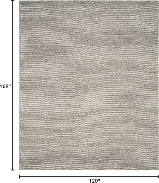 SAFAVIEH Area Rug 10x14 - Natura Collection - Large - Silver, Handmade Wool Blend, Textured Design, Ideal for Living Room, Bedroom, Dining Space (NAT620C)
