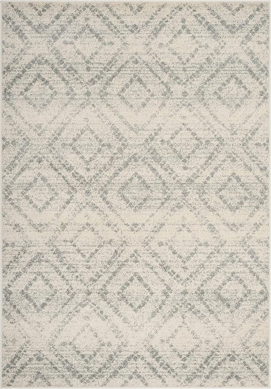 SAFAVIEH Adirondack Collection Accent Rug - 4' x 6', Ivory & Light Blue, Modern Distressed Design, Non-Shedding & Easy Care, Ideal for High Traffic Areas in Entryway, Living Room, Bedroom (ADR131T)