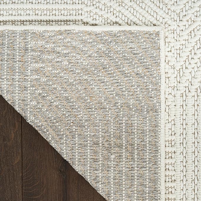 Nourison Home Textured Home Ivory 3'11" x 5'11" Area Rug - Easy Clean, Non Shedding, Bed Room, Living Room, Dining Room, Kitchen (4' x 6')