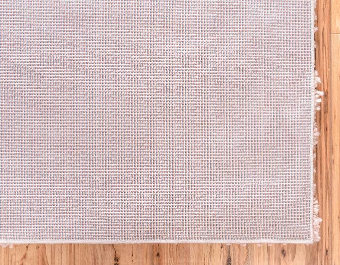 Unique Loom Davos Shag Collection Area Rug - Solid (5' 3" x 8' Rectangle, Dusty Rose)