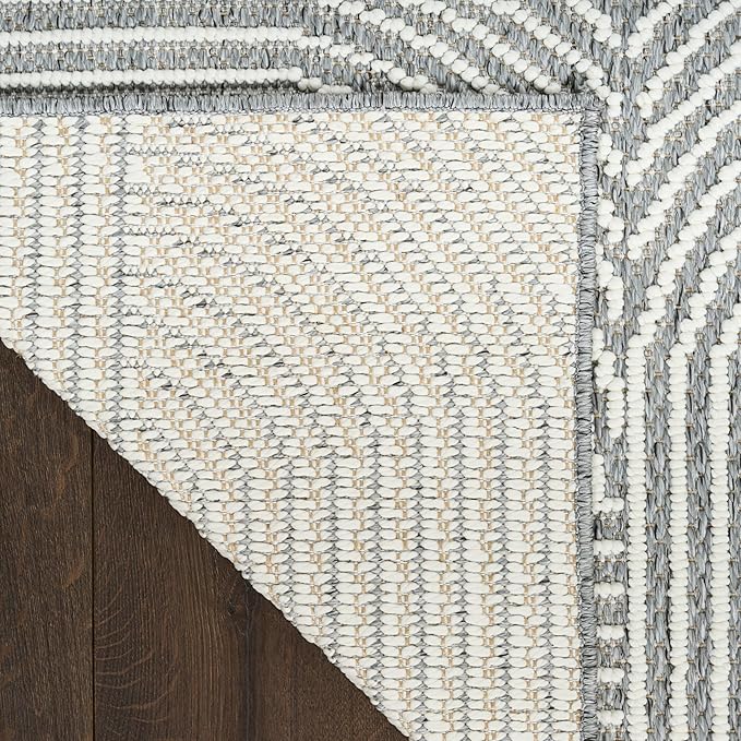 Nourison Home Textured Home Charcoal Ivory 7'10" x 9'10" Area Rug - Easy Cleaning, Non Shedding, Bed Room, Living Room, Dining Room, Kitchen (8' x 10')