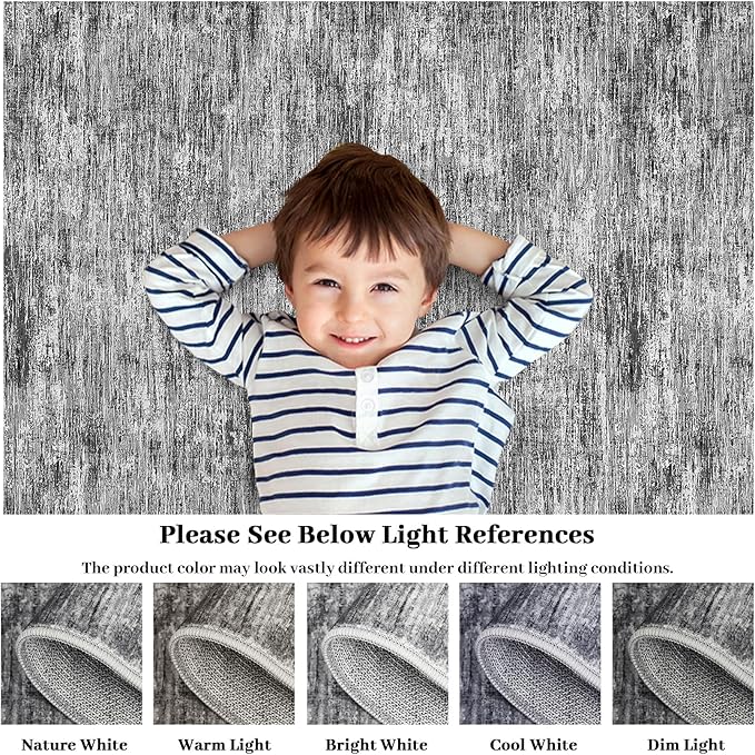 RUGSREAL Hallway Runner Rug 2.5x10 Long Kitchen Rug with Rubber Backing Low Pile Stain Resistant Entryway Carpet Washable Modern Solid Color Runner for Living Room Bedroom, Ivory/Grey