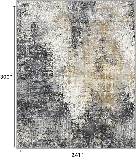 GENIMO Washable Area Rugs for Living Room, 10x14 Modern Non Slip Rugs, Low Pile Lightweight Soft Print Rug for Bedroom, Dining Room, Home Office, Washed Livid