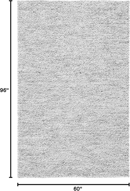 SAFAVIEH Area Rug 5x8 - Natura Collection - Light Grey & Ivory, Handmade Wool Blend, Textured Design, Ideal for Living Room, Bedroom, Dining Space (NAT620G)