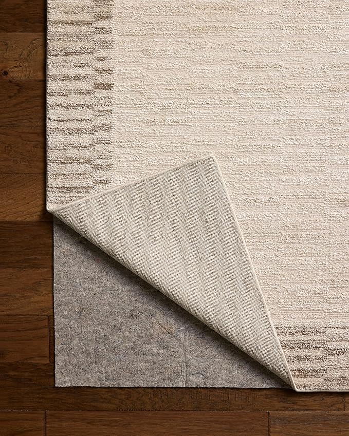 Loloi Chris Loves Julia Calvin Collection CLV-04 Ivory/Pebble 2'-3" x 3'-10" Accent Rug Checkered Neutral Soft Living Room Bedroom Carpet