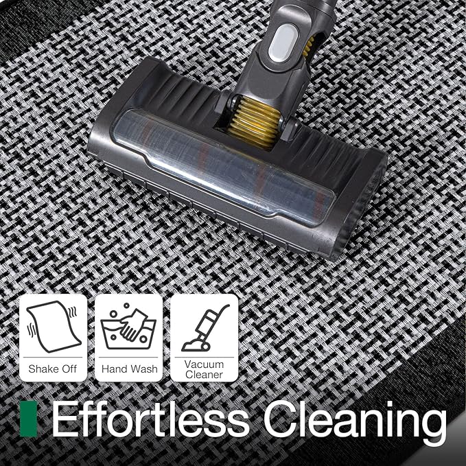 LUMI Inside Door Mat for Entry 20"x32", Absorbent, Dirt Trapper, Low Profile Thin, Non Slip Mats with Rubber Backing, Ideal for Indoor, High Traffic, Garage, Entrance, Classic Black